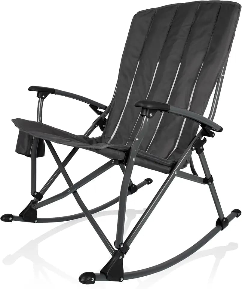Picnic TIME Outdoor Rocking Camp Chair - XL Heavy Duty Camping Chair for Adults