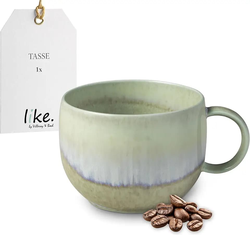 like. by Villeroy & Boch Perlemor Alga Coffee Cup, Green, 190 ml