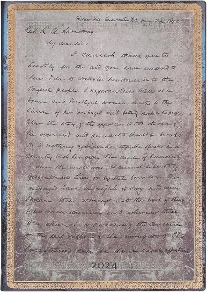 Paperblanks Flexi 12-Monatskalender 2024 Frederick Douglass, Brief für Bürgerrechte, Horizontal - Midi (175 x 125), Deutsch