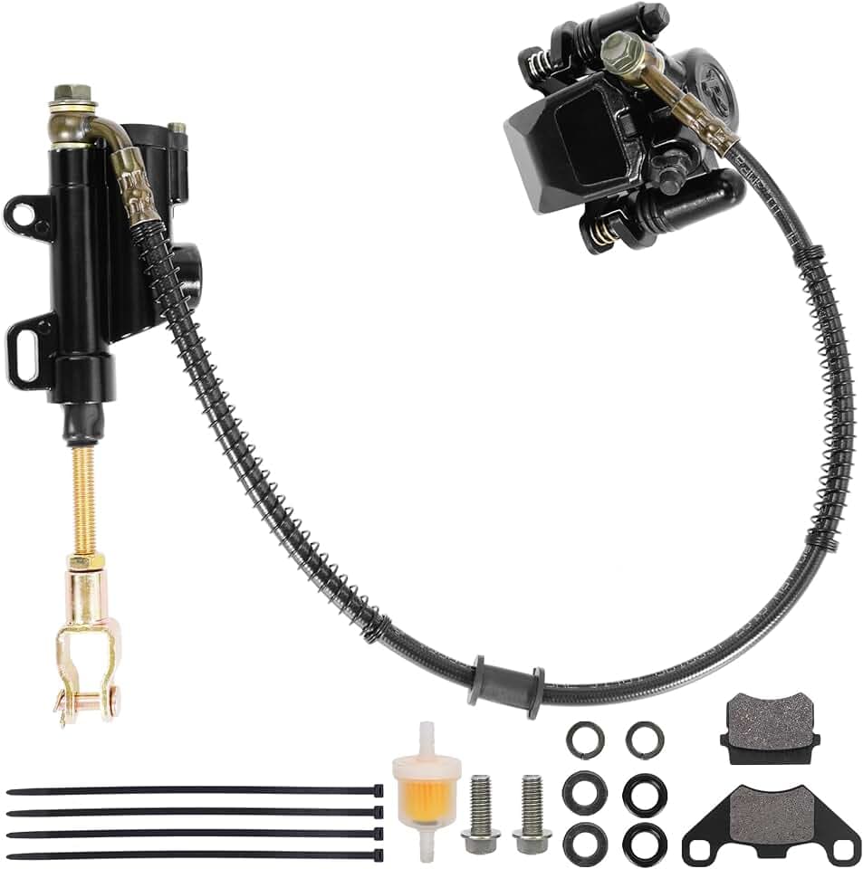 Rear Foot Brake Master Cylinder Caliper Set for 50cc 70cc 90cc 110cc 125cc