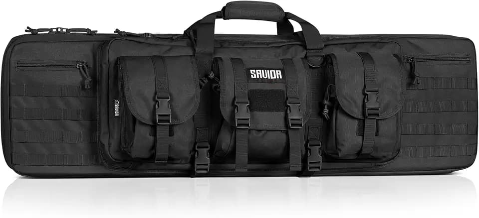 Savior Equipment American Classic Tactical Double Long Gun Bag Pistol Transportation Case w/Backpack Strap, in 32" 36" 42" 46" 51" 55"