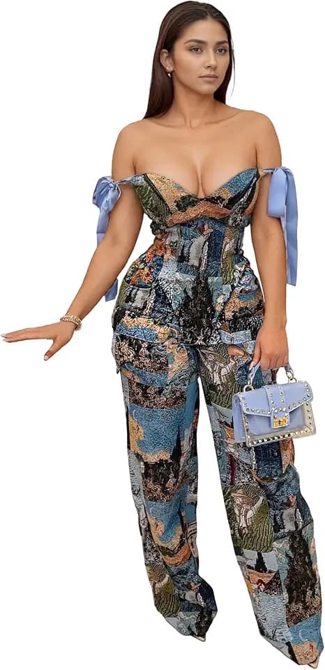 PORRCEY Women Sexy Elegant One Shoulder Jumpsuits Clubwear
