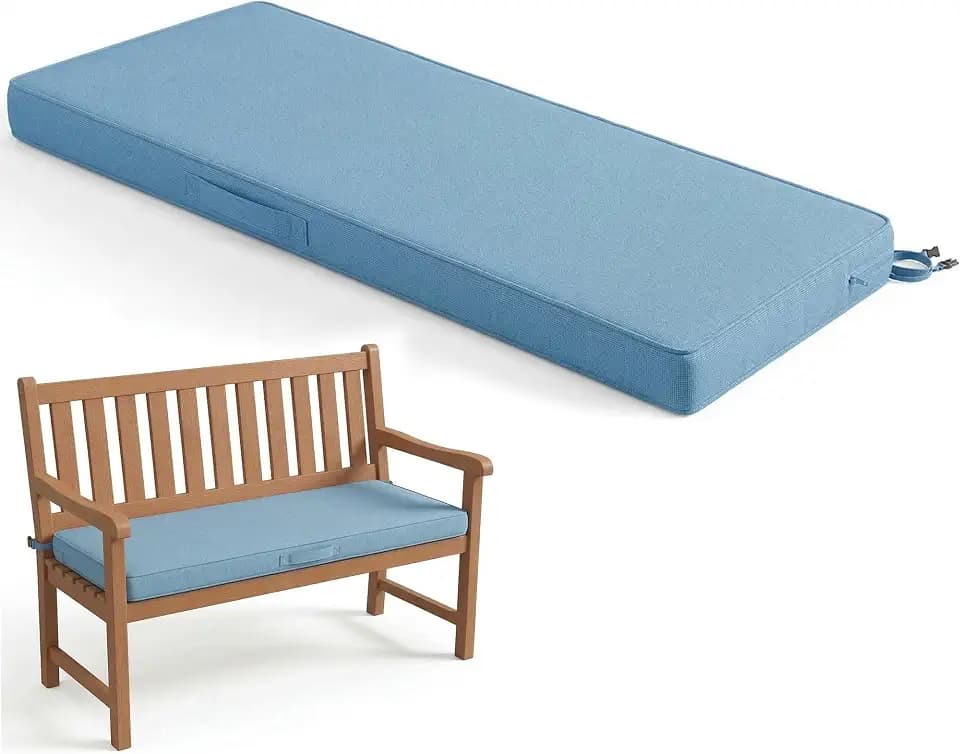 Codi Outdoor Bench Cushion for Patio Furniture, 42x18'', Teal Blue
