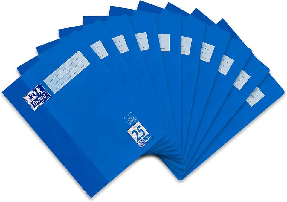 Oxford Schulheft A4, 16 Blatt, Lineatur 25, liniert, 10 Stück