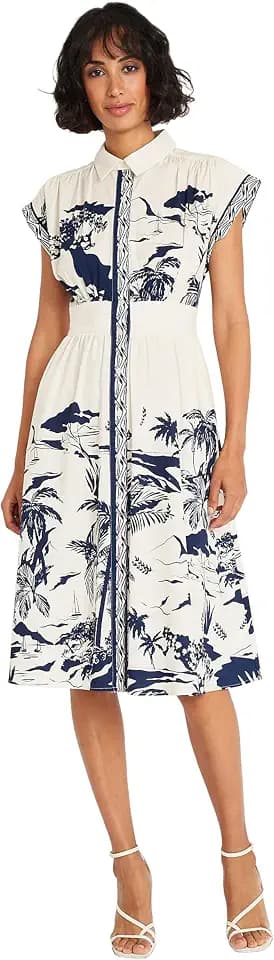 Maggy London Women's Collared Neck Button Down Dress | Multi Occasion Dresses for Women