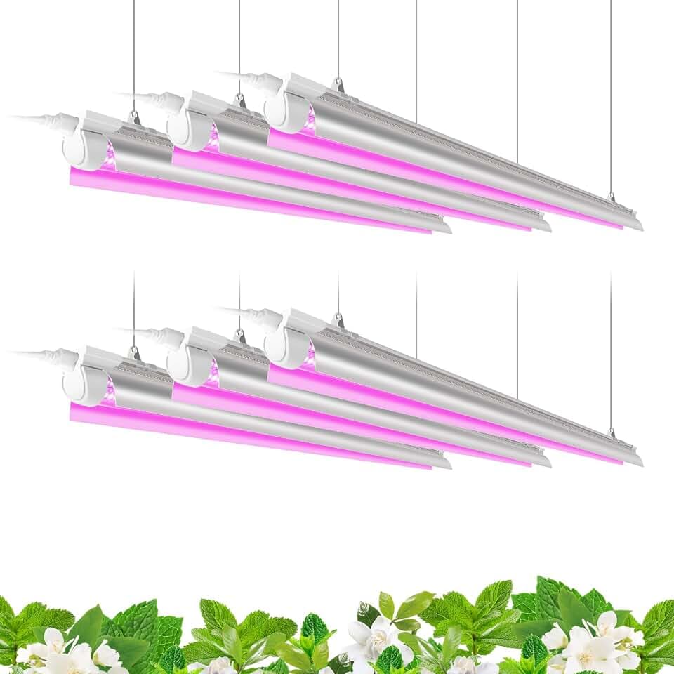 Barrina LED Grow Light, 252W(6 x 42W) 4ft T8, Full Spectrum, Pink, 6 Packs