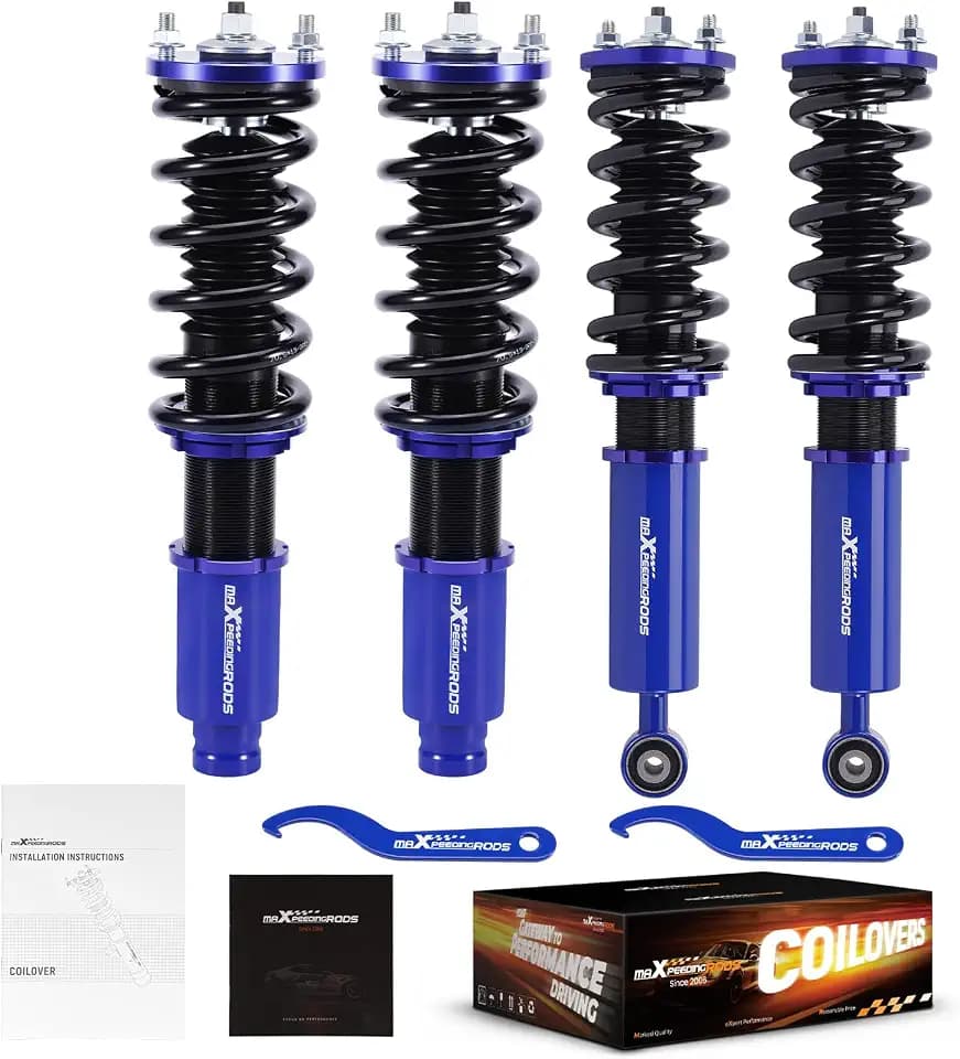 maXpeedingrods Coilovers for Honda CR-V 1996-2001, Height Adjustable Coilovers Suspension Kit, Preset Damping Lowering Kit Blue