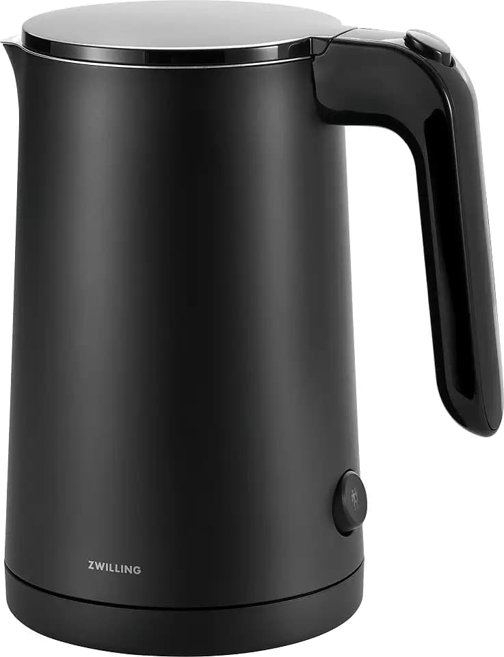 ZWILLING ENFINIGY Wasserkocher, 1,0 Liter, Mit Edelstahl-Kalkfilter, Doppelwandig, Innenskala, 1850 Watt, Schwarz