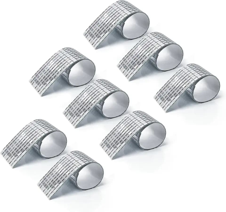 LONGKING 3776 Stück Selbstklebende Mosaikfliesen Glasfliesen Silber