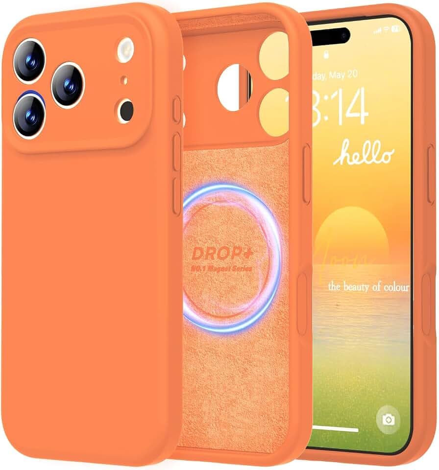 LOVE 3000 Magnetisch für iPhone 17 Pro Max Hülle Silikon, Hellorange