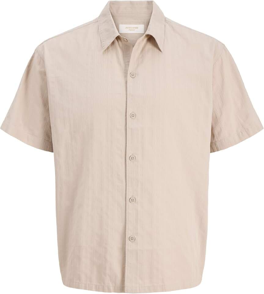Jack & Jones Herren Jorriviera Texture Shirt Ss Jnr