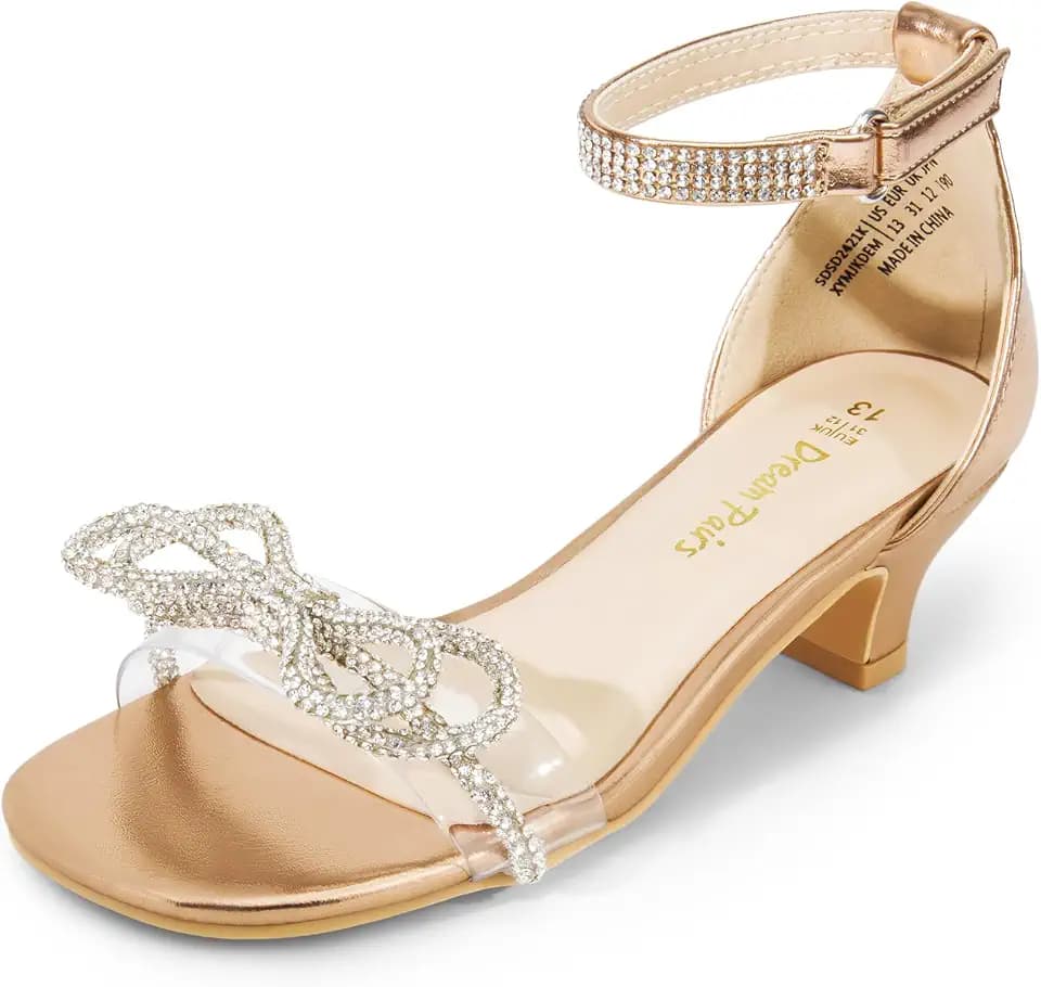 DREAM PAIRS Girls Dress Sandals Bow