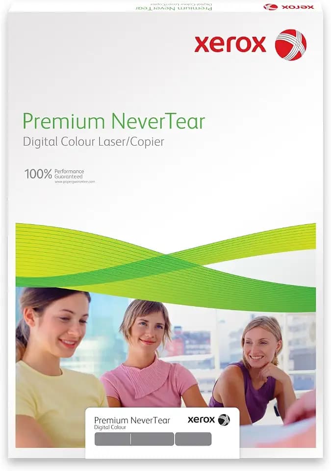 Xerox Premium NeverTear Kunststoffpapier 003R98093 - A4 210 x 297 mm, 365 g/m² - Spezialpapier für Laserdrucker und Kopierer - 100 Blatt - Weiß