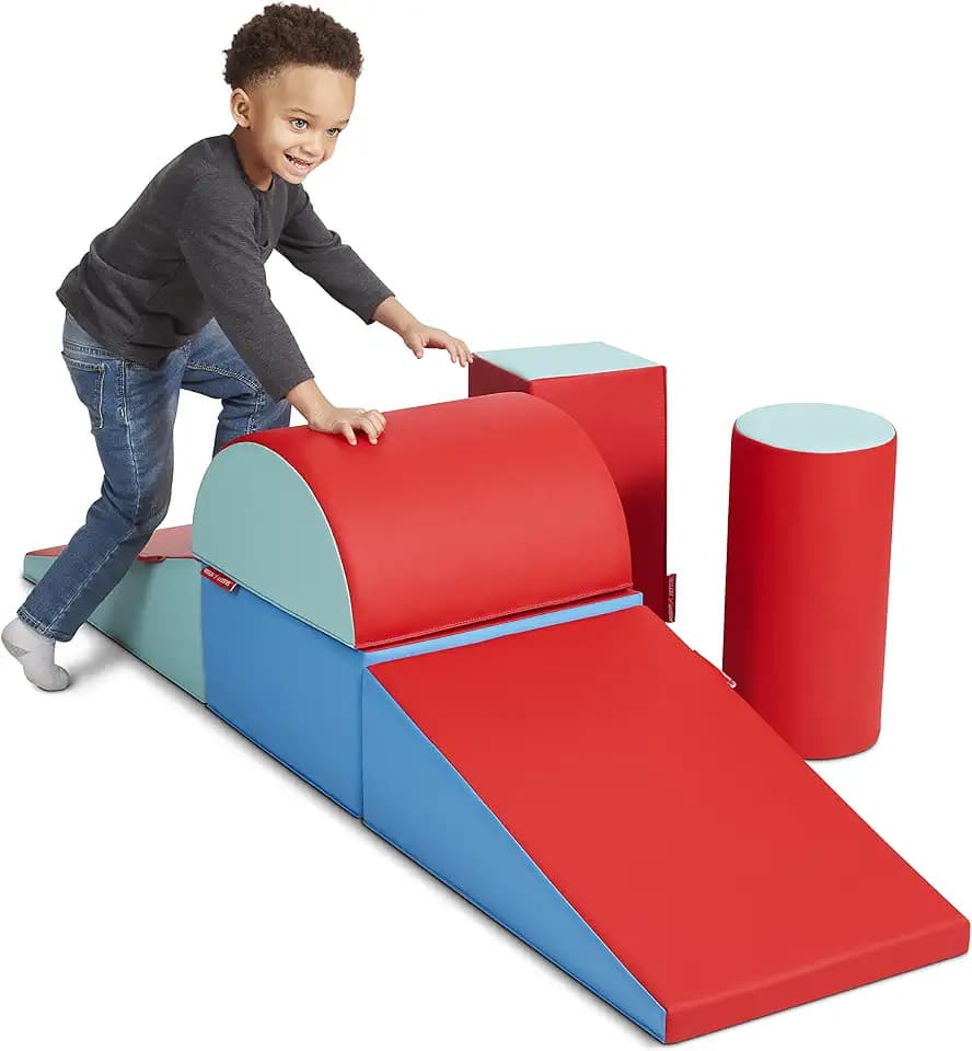 Radio Flyer, Tumble Town Foam Blocks - Rainbow, Kids Indoor Climber & Play Structure, Big Foam Climbing Blocks for Toddlers Ages 9 Months - 3 Years