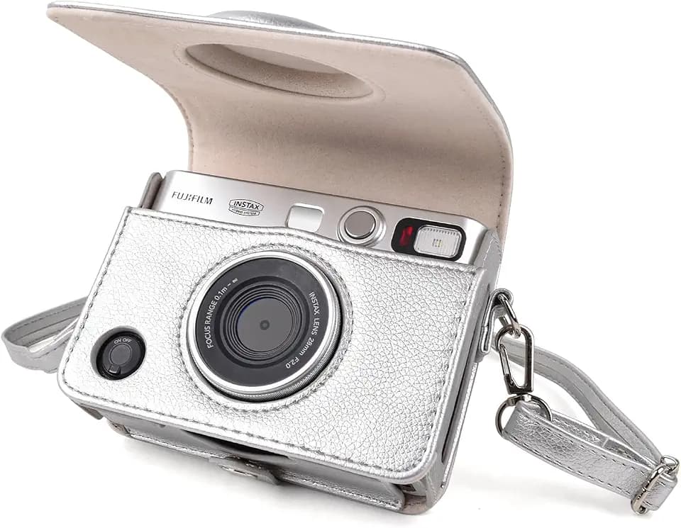 Rieibi Mini EVO Case Vintage PU Leather for Fuji Instax Mini EVO,Gray