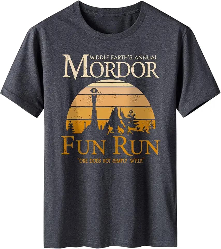 Middle Earth's Annual Mordor Fun Run one Does not Simply Walk T-Shirt for Men