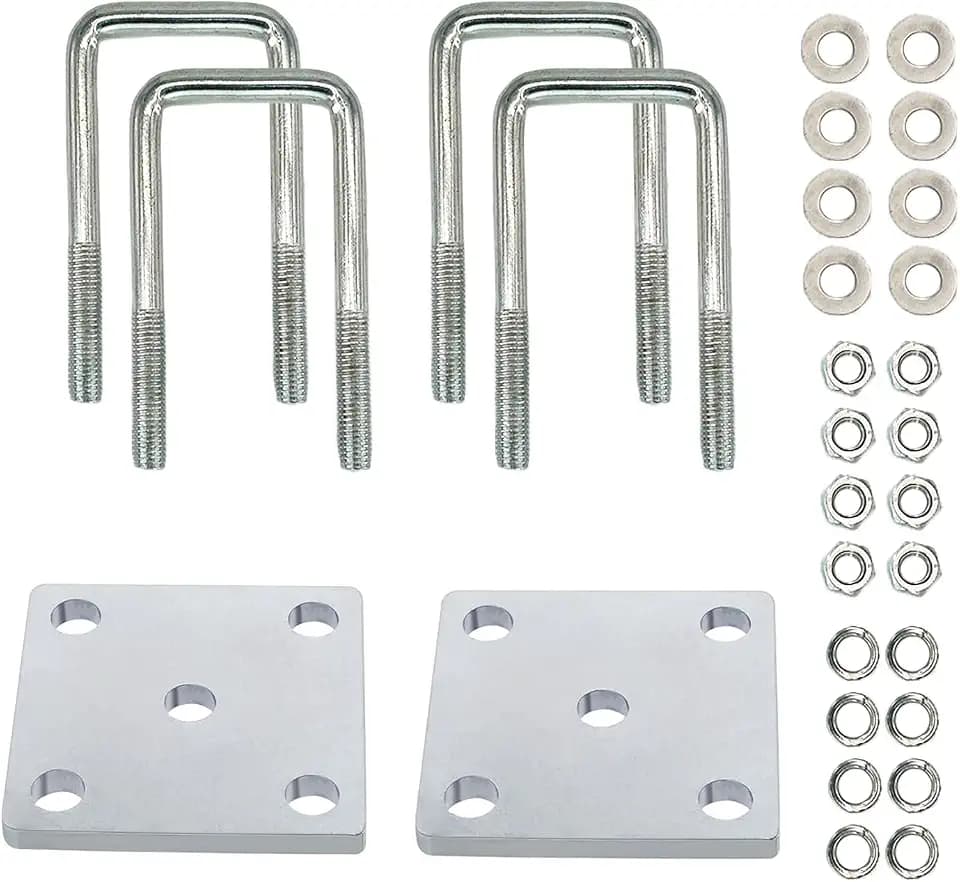 2x2 Square U Bolt Kit for Boat Trailer Leaf Springs