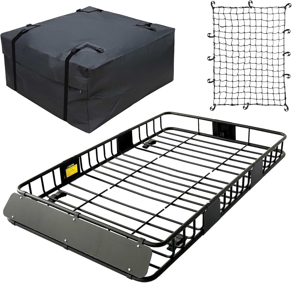 Season Guard 64" x 39" x 4" Rooftop Cargo Carrier Basket 150lb Roof Rack