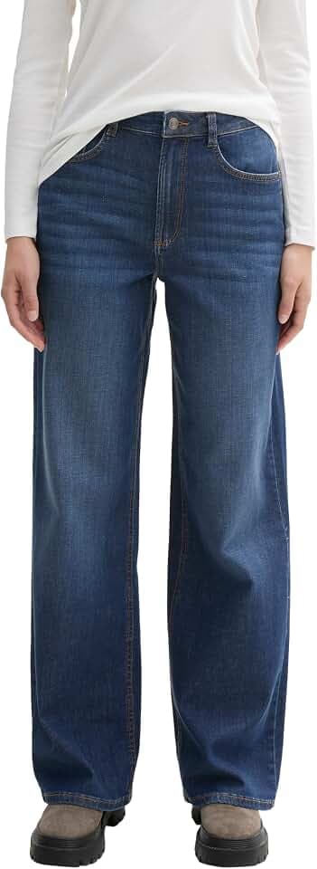 Tom Tailor Damen Wide Leg Jeans mit High Waist