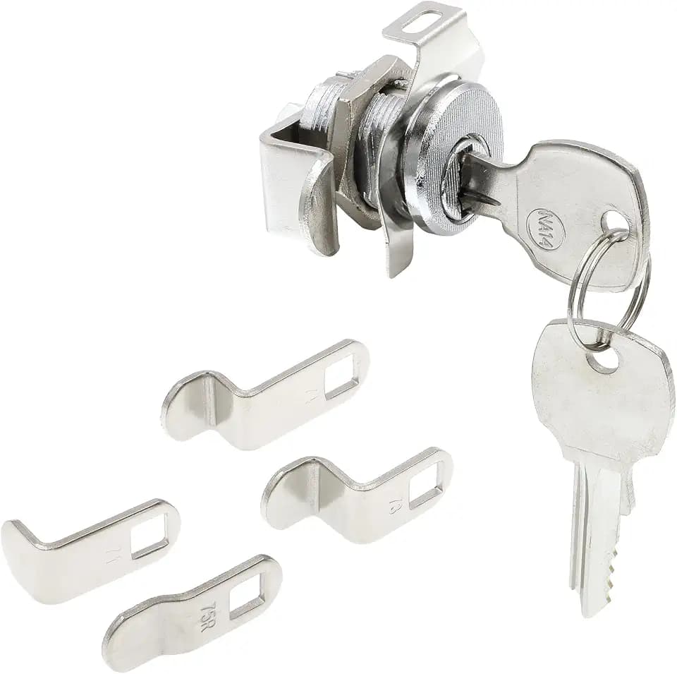 Prime-Line Mailbox Lock, NA-14 Keyway, Nickel, 90° Rotation (1 Set)