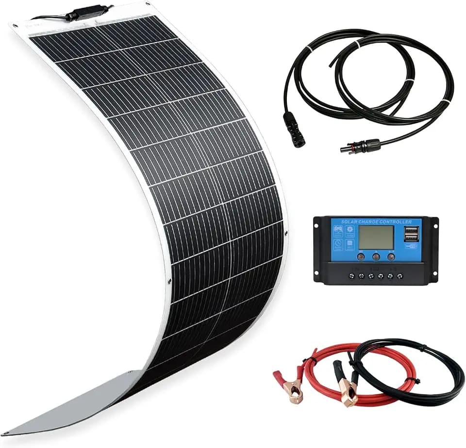 XINPUGUANG 100W Flexible Solar Panel Kit 12V Off Grid System for RV Boat