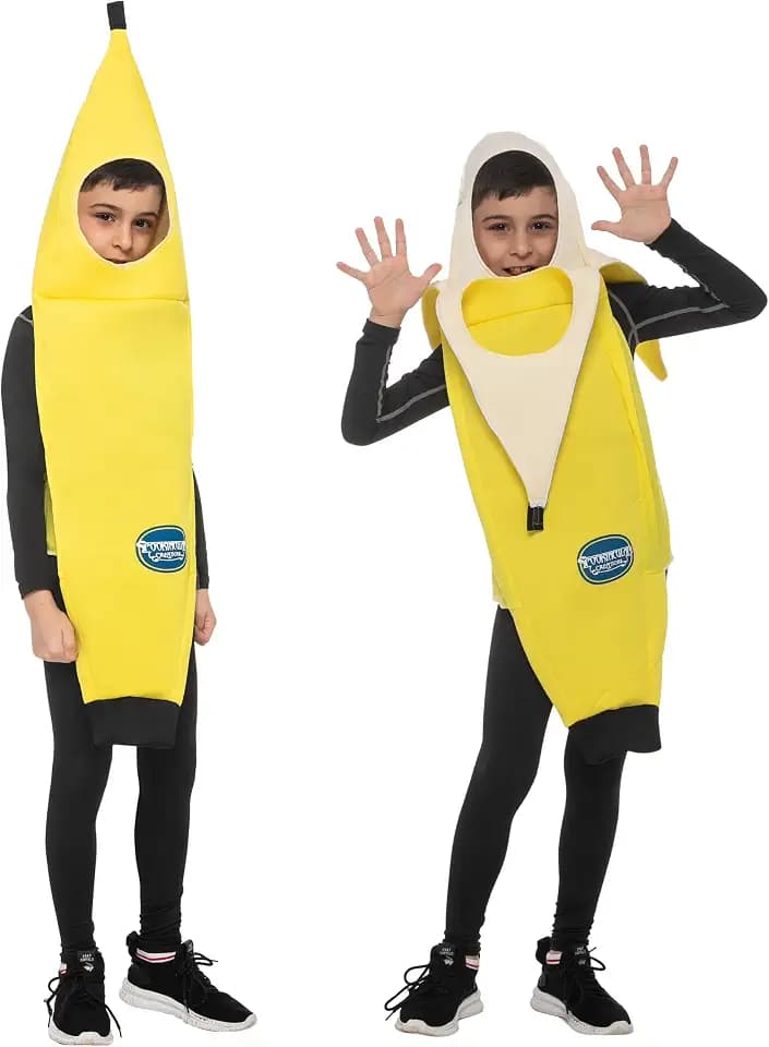 Spooktacular Creations Halloween Banana Costume Kids Tropical Fruit Jumpsuit for Unisex Child Toddler Halloween DressUp Party