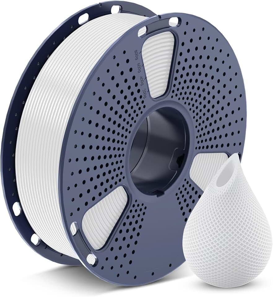 SUNLU PETG Filament 1,75 mm Weiß, Weniger Stretching Gute Schicht Haftung Hohe Zähigkeit 3D-Drucker Filament PETG Weiß 1,75 ± 0,02 mm, 1kg Spule (2,2 lbs)