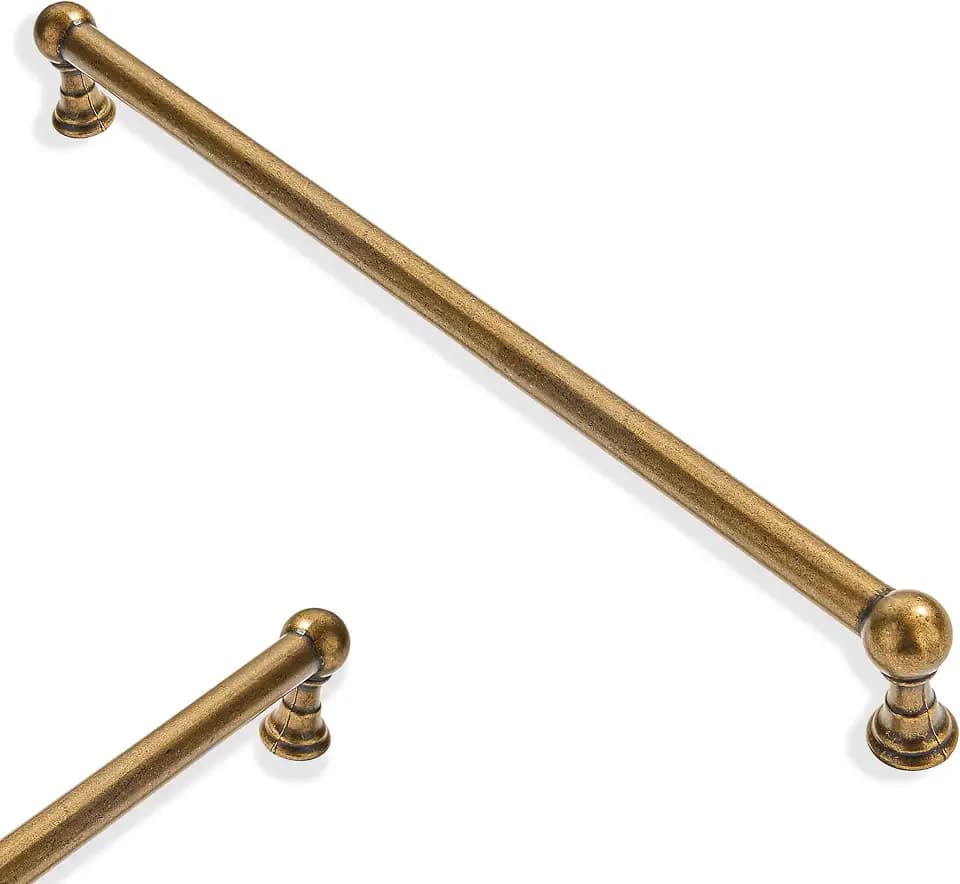 2 Pack 12 Inch Hole Center Antique Brass Cabinet pulls 100% Solid Heavy Duty Dresser Pulls Cabinet Drawer Pulls for Kitchen Cupboard Hardware