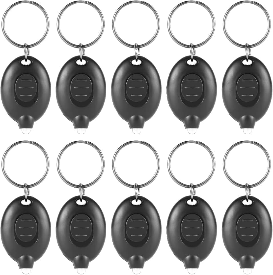 10 St LED Taschenlampe Schlüsselanhänger, Tragbar Mini Licht Schlüsselanhänger Ultrahell Batteriebetrieben Schlüsselanhänger-Taschenlampe für Notbeleuchtung (Batterien im Lieferumfang Enthalten)
