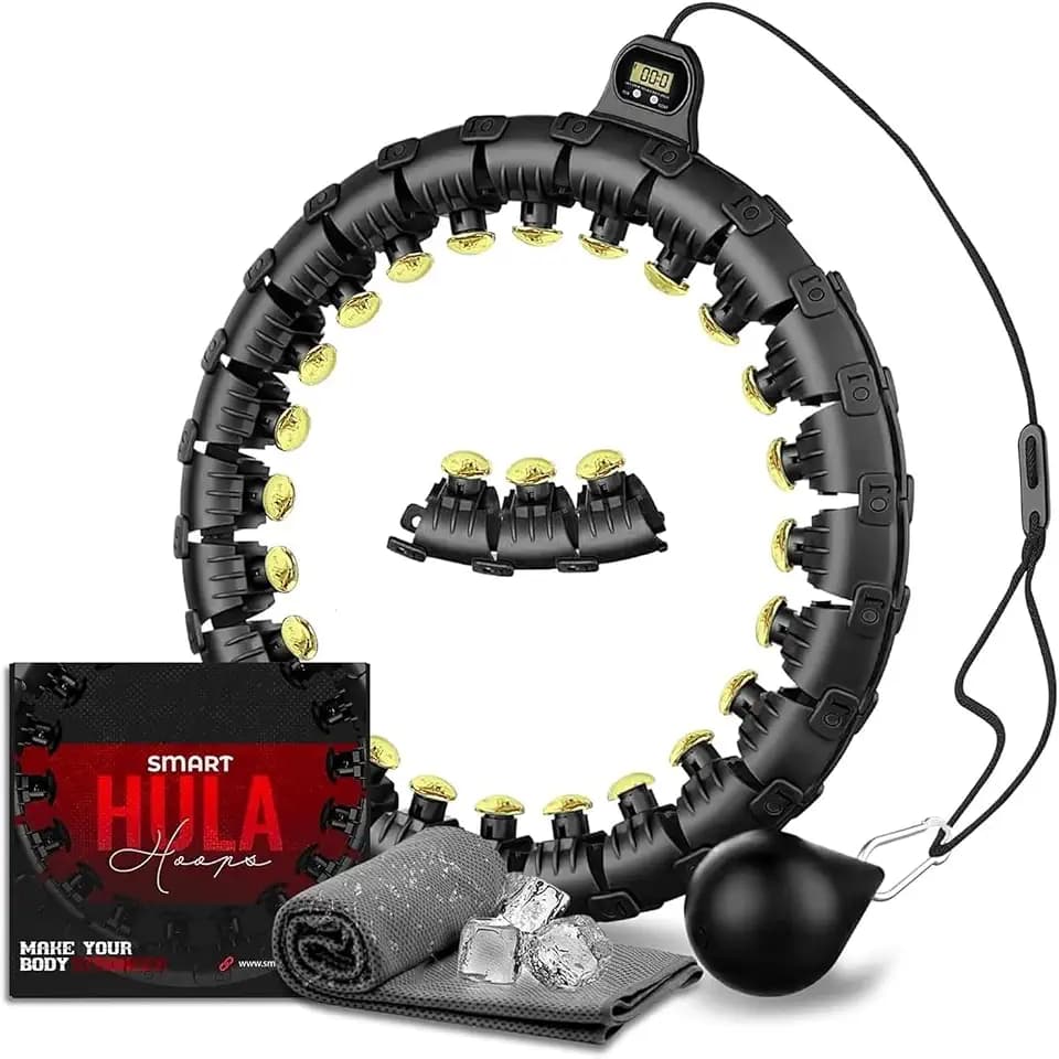 Active 100 Smart Hula Hoop, Gewichteter Hula Hoop, Verstellbarer Fitness-Übungs Hula-Hoop, 27 abnehmbare Knoten/Glieder