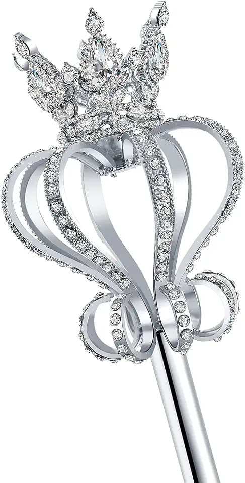 Gold Pearl Rhinestone Scepter Festival Wand Pageant Costume Props