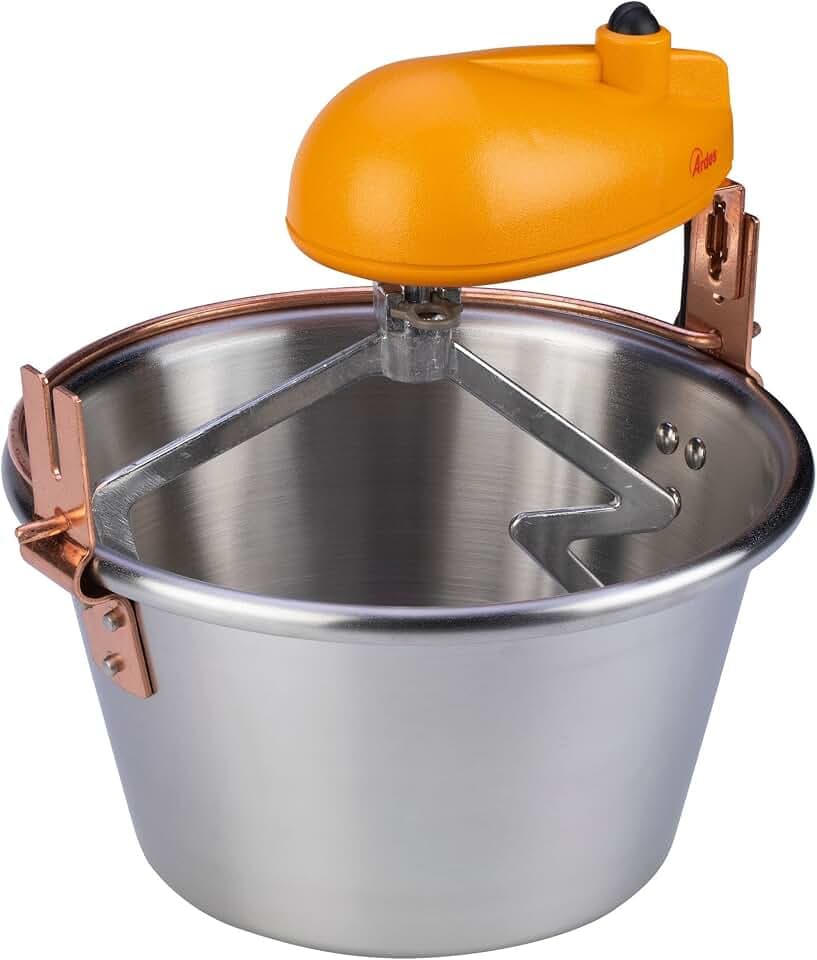 ARDES - AR24AM81 INOX-Kessel 28cm Durchmesser, Mischer für Marmelade Polenta, Ardes Mischerkessel für Induktionsherd, Mischer mit Elektromotor, Bajonettverschluss, einfache Reinigung 8/12 Portionen