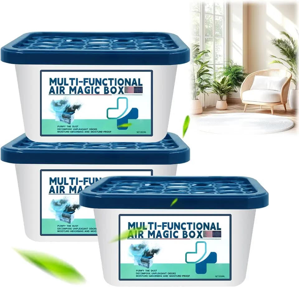3PCS Multi-Functional Air Magic Box,Automatic Dust Collection Purifies,Air Purification Dust Removal Mic Box,for car, Bedroom, New House, Office, Closet, Automatic Dust-Sucking