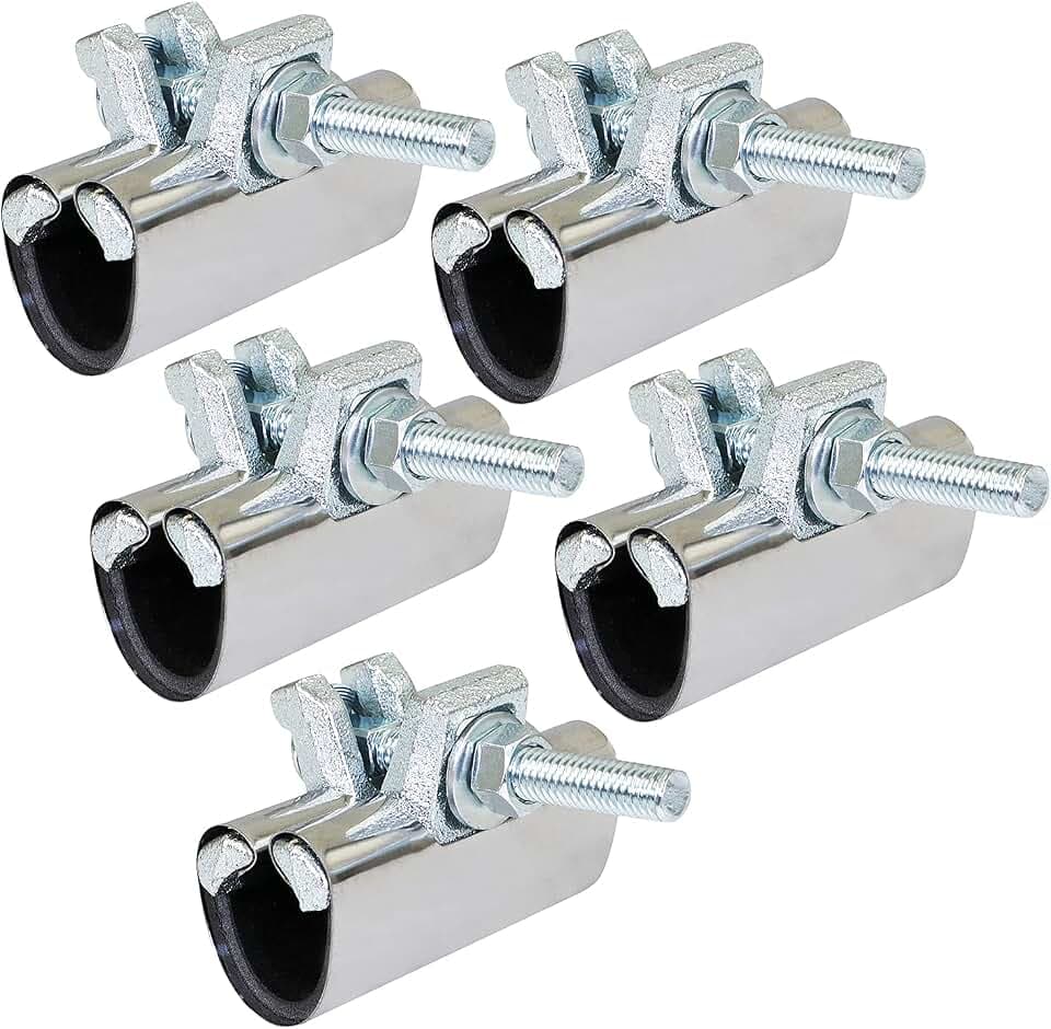Highcraft Pipe Repair Clamp 1'', IPS Single Bolt, 3” Long, Stainless Steel (5 Pack)