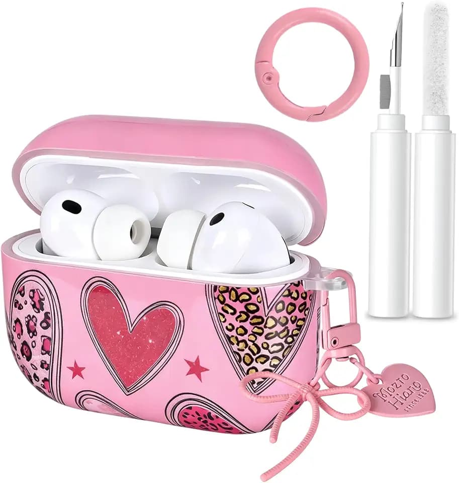 Cute Love Heart Design Case for AirPods Pro 3 with Cleaner Kit