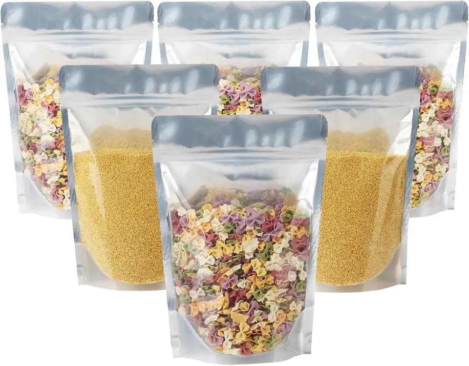100 Pack 7 x 10 Inch Stand Up Pouch Bags Zipper Mylar Bags