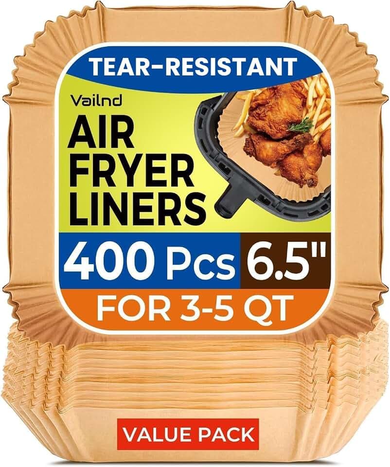 400 Pcs 6.5" Square Air Fryer Liners Disposable for 3-5QT, Airfryer Paper