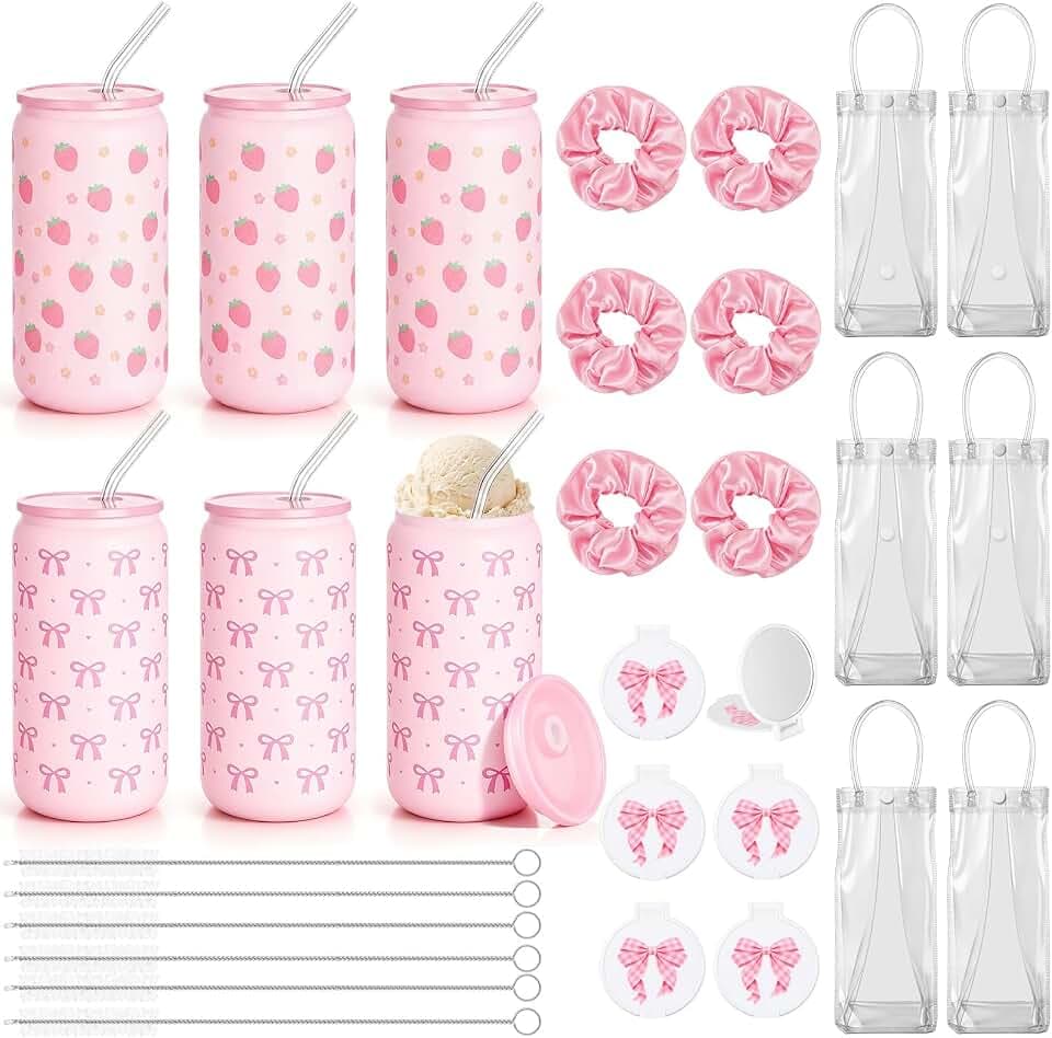 Willinglong 6 Sets Pink Coquette Bow Baby Shower Game Prizes Winner Gifts
