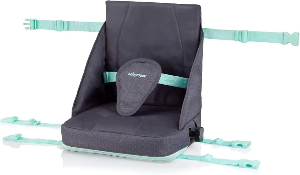 Babymoov Sitzerhöhung Up & Go Boostersitz/ Hochstuhl für unterwegs flexibel höhenverstellbar kompakt, grau
