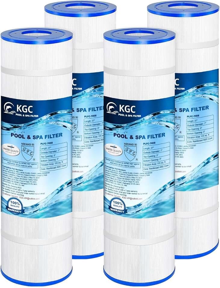 CL460 Pool Filter Cartridge Replaces for Jandy CV460 - 4 Pack 460 Sq.Ft for Pleatco PJAN115, for Ultral-A9, for Unicel C-7468, for Filbur FC-0810, for XLS-705/FC-6410, for Aladdin 21501, L×OD:27"x7"
