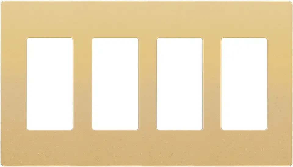 ENERLITES 4-Gang Gold Screwless Decorator Switch Outlet Wall Plate Cover