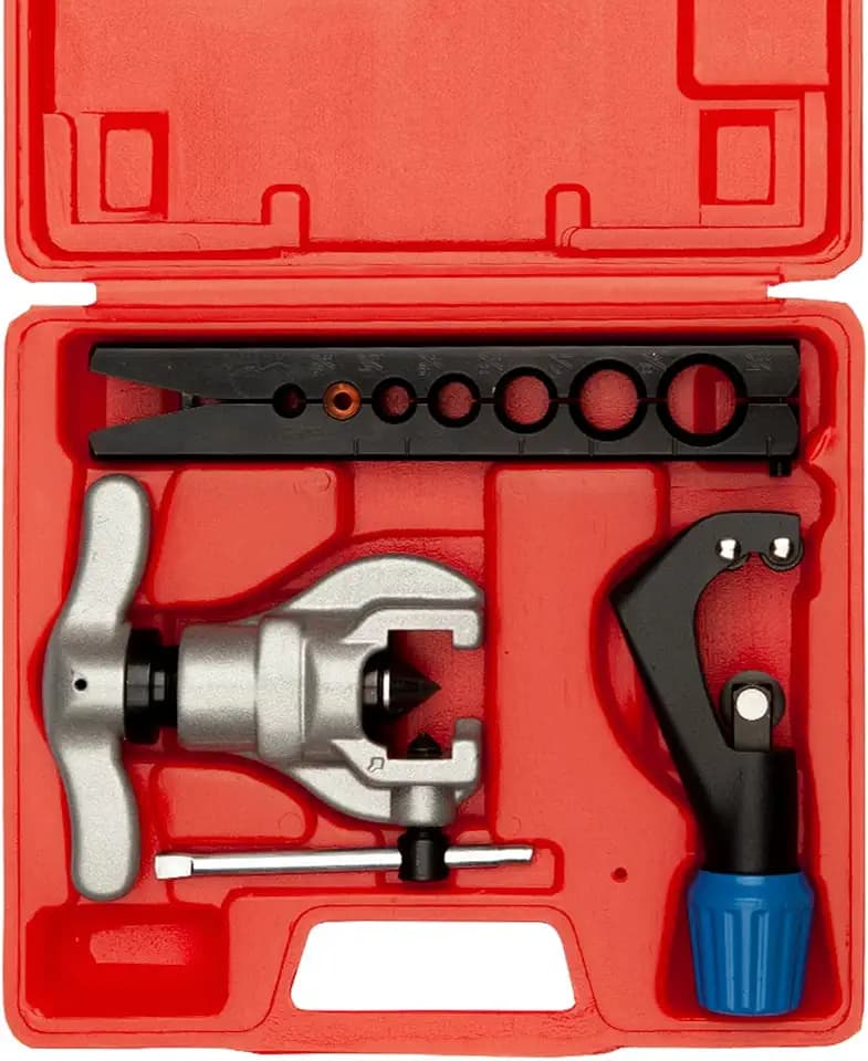 Wostore Eccentric Flaring Kit, 7 Dies 3/16-3/4" 45° Heavy Duty HVAC