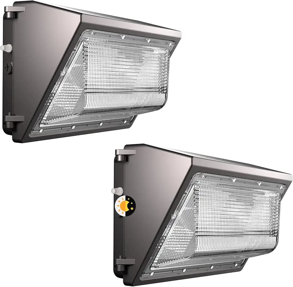 Lightdot 2 Pack 150W LED Wall Pack Lights, Wall Mount Outdoor Exterior Lighting, 100-277V, 22500LM Dusk-to-Dawn, IP65 ETL, 50ft Coverage Area, Parking Lots, Building Exteriors, Yard/Warehouse