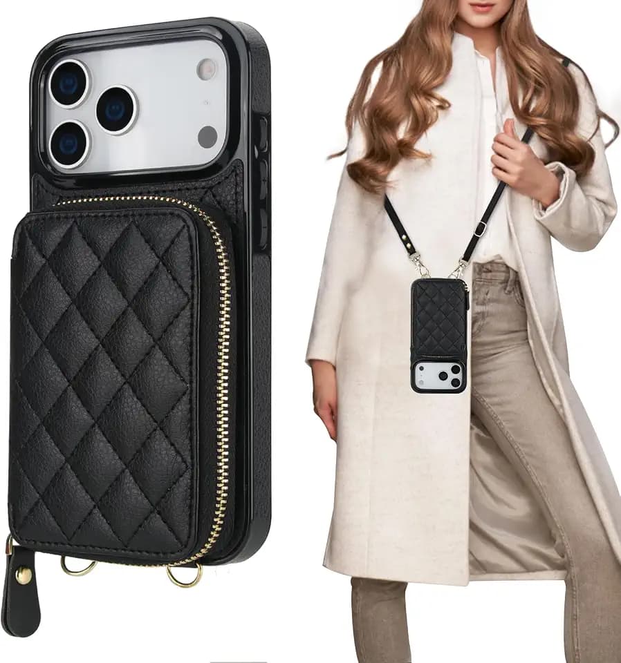 Bocasal Crossbody Wallet Case for iPhone 18 Pro Max / 17 Pro Max Black