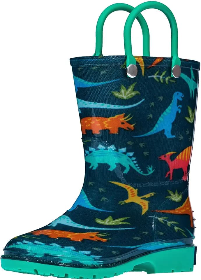 Wildkin Kids Rain Boots – 100% Waterproof with Slip-Resistant Tread & Easy Pull Handles