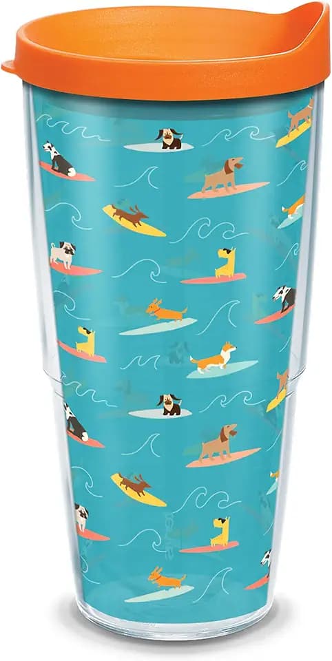 Tervis Surf Dogs Made in USA Double Walled Insulated Tumbler Travel Cup Keeps Drinks Cold & Hot, 24oz, Classic