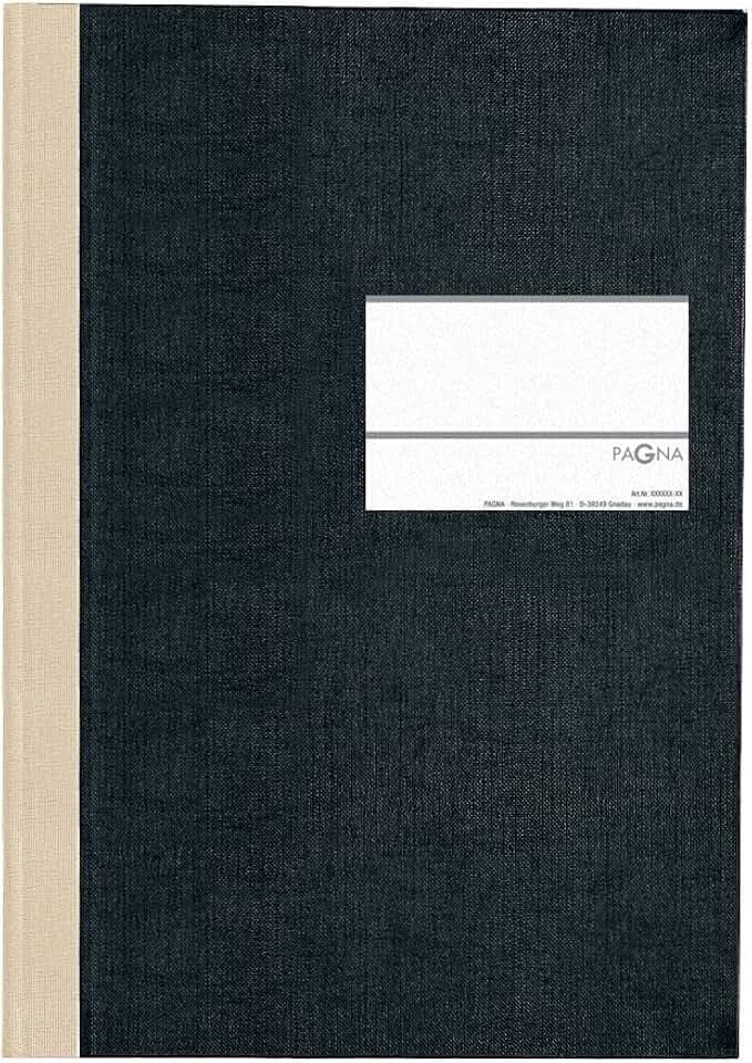 Pagna 14212-04 Geschäftsbuch PNA CLASSICA A4 Papiereinband mit Leinenstruktur, Geweberücken 80 Blatt, kariert, Farbe: schwarz