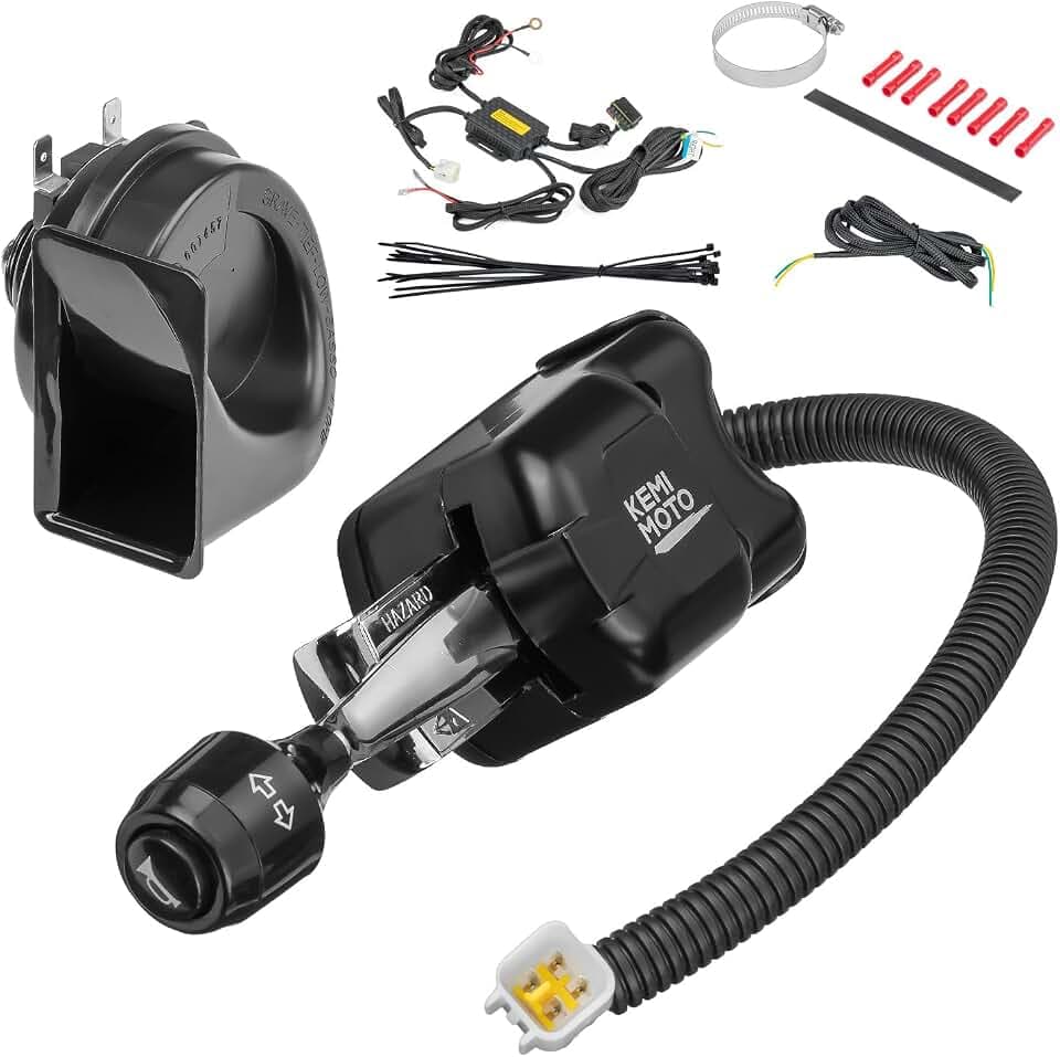 KEMIMOTO Universal UTV Turn Signal Column Switch with 110D Horn, DC10-48V 10A, Pre-Wired, Plug and Play UTV ATV Blinker Column Switch Compatible with Polaris, Can-Am, Golf Cart, Teryx, CFMOTO