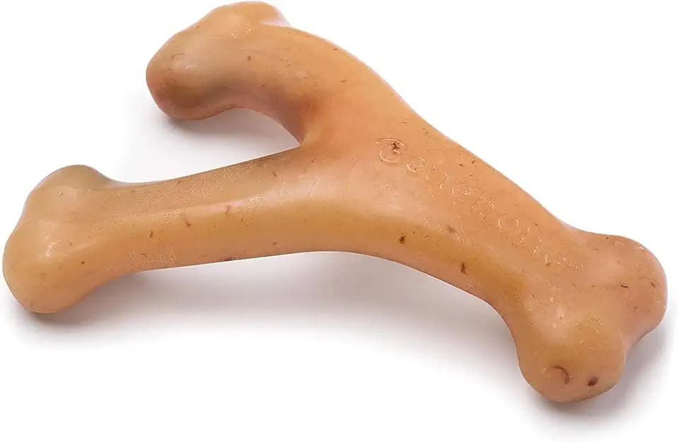 Benebone Wishbone Dog Chew Toy for Aggressive Chewers, Real Chicken, Small