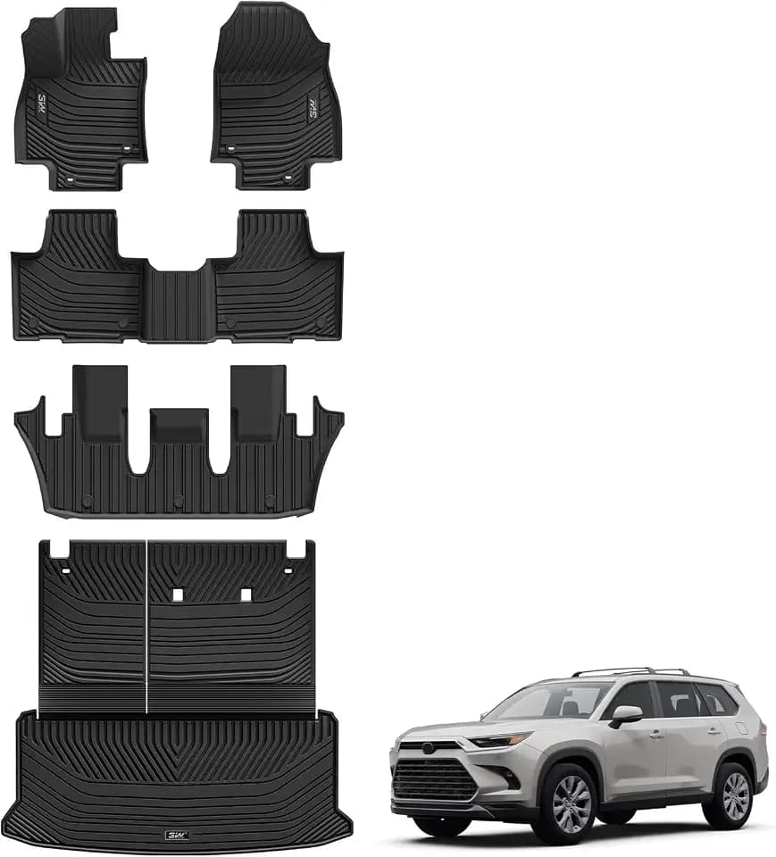 3W Floor Mats for 2024-2026 Toyota Grand Highlander 7&8 Seat with Subwoofer